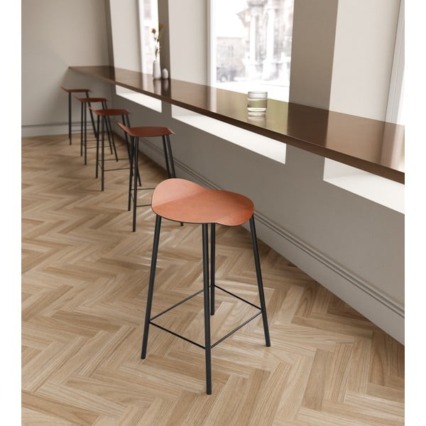 Konjak smeđa kožna barska stolica Flamingo Bull – LIND DNA-image-1