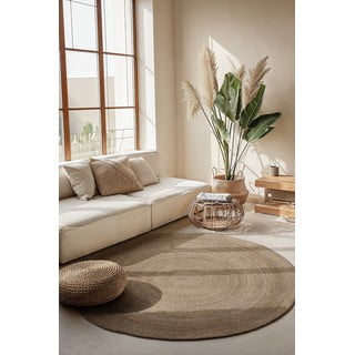 Obostrani okrugli tepih od jute u prirodnoj boji ø 200 cm Braided Grey – Hanse Home