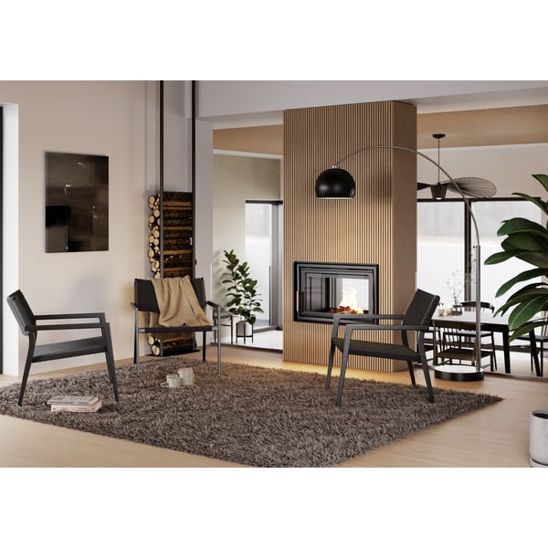 Crni naslonjač s prepletom trske Loop - DAN-FORM Denmark-image-1