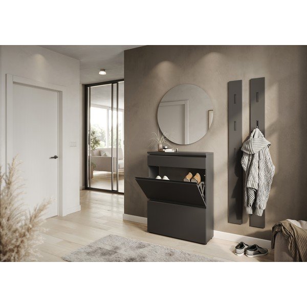 Antracitno sivi ormarić za cipele 80x107x29 cm Baldone – Germania-image-4