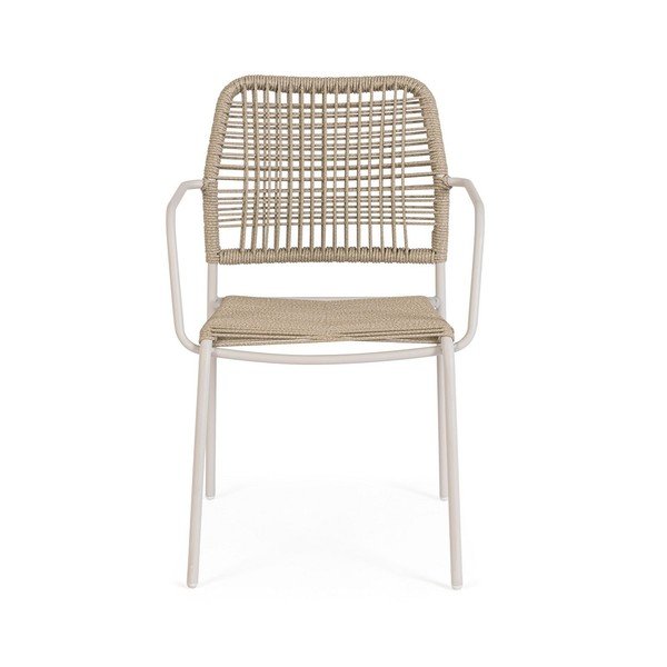 Bež/u prirodnoj boji metalna vrtna stolica Jable – Bizzotto-image-2