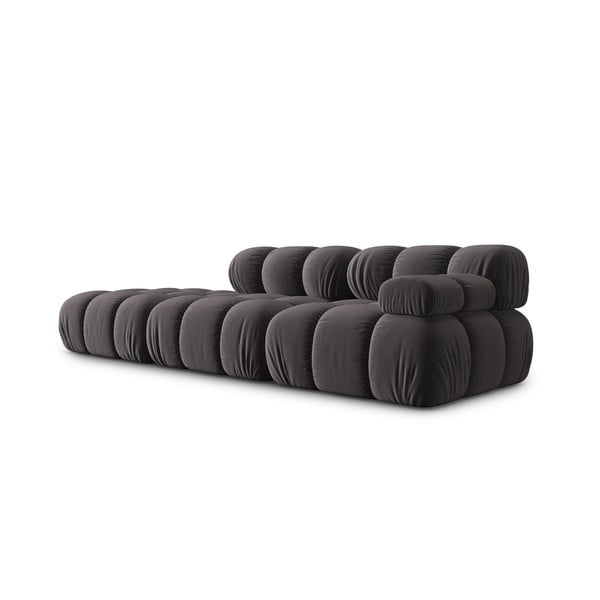 Tamno siva baršunasta sofa 282 cm Bellis – Micadoni Home-image-3