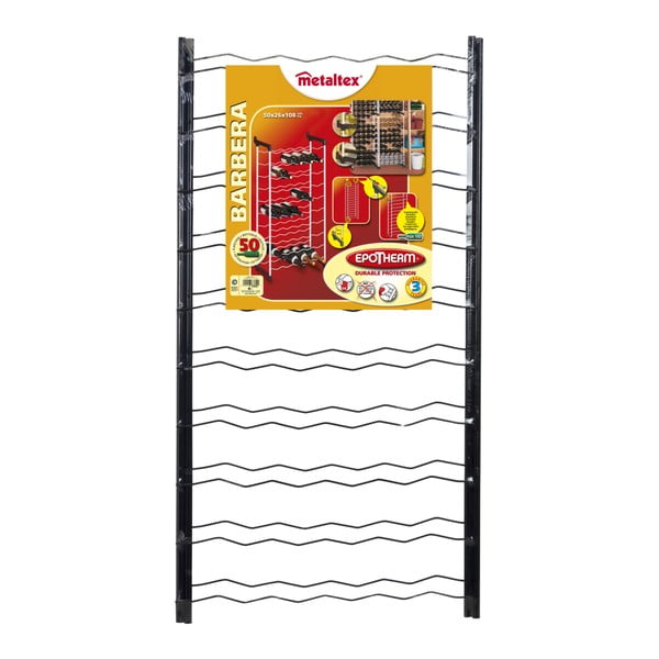 Crni metalni držač za boce vina broj boca 50 kom Barbera – Metaltex-image-2