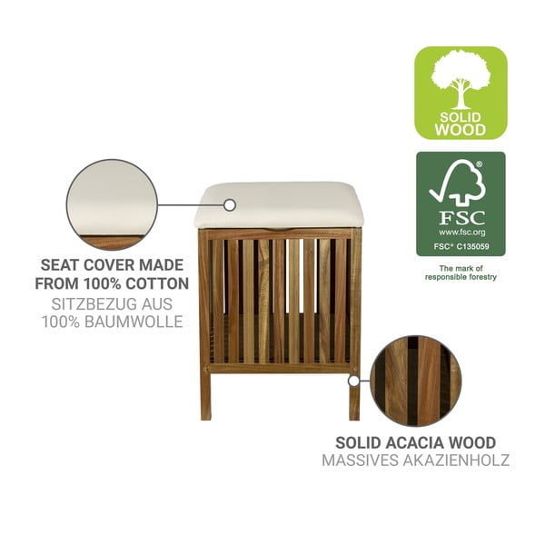 Drvena košara za rublje u tamnoj prirodnoj boji 38 l Fondi – Wenko-image-2