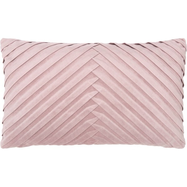Ružičasta baršunasta ukrasna jastučnica Westwing Collection Lucie, 30 x 50 cm