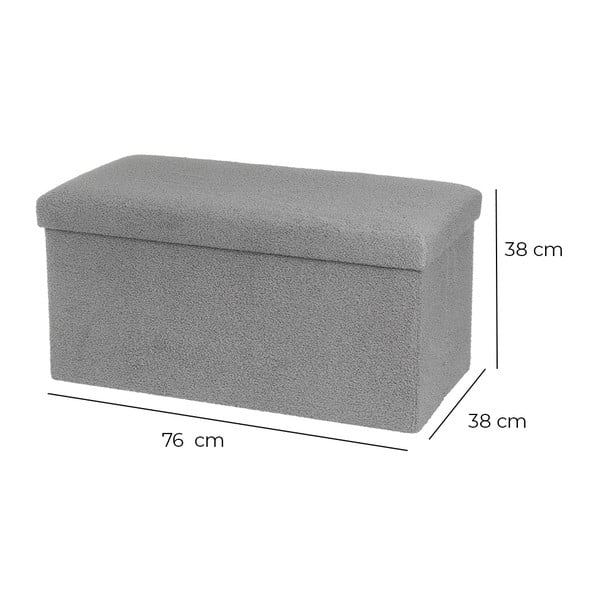 Sivi tabure od bouclé tkanine Folding – Casa Selección-image-3