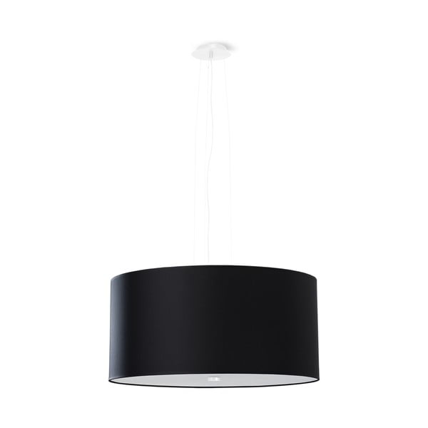Crna viseća svjetiljka s tekstilnim sjenilom ø 50 cm Volta – Nice Lamps