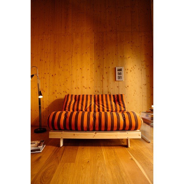 Narančasta/smeđa sklopiva sofa 140 cm Roots – Karup-image-1