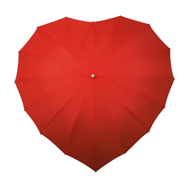Crveni kišobran za golf u obliku srca Ambiance Heart, ⌀ 107 cm