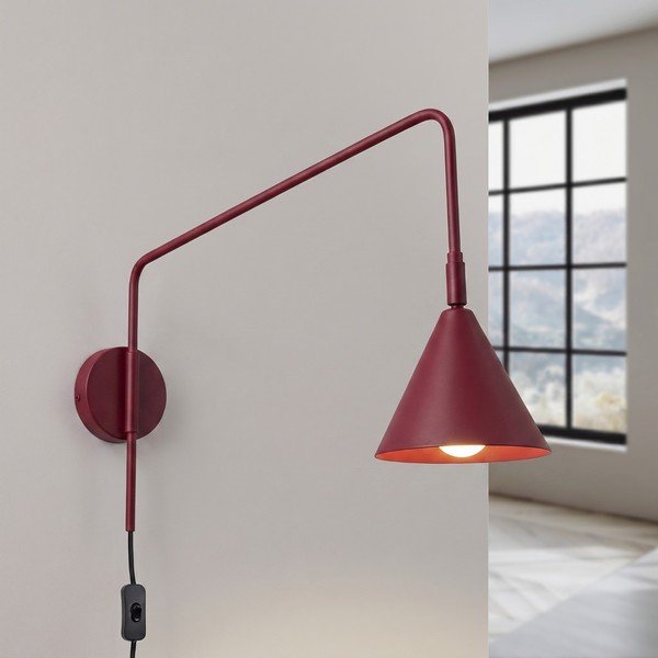 Bordo željezna zidna lampa sa savitljivom konstrukcijom s utikačem Zylo – Sollux-image-2