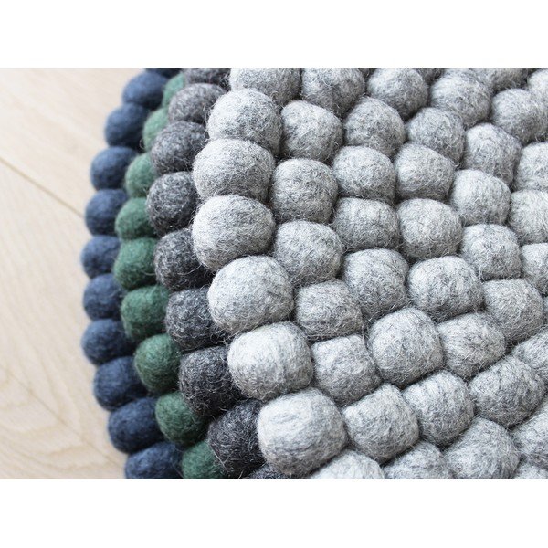 Tamnozeleno dječje sjedalo od vunenih pompona Wooldot Ball Chair Pad, ⌀ 30 cm-image-1