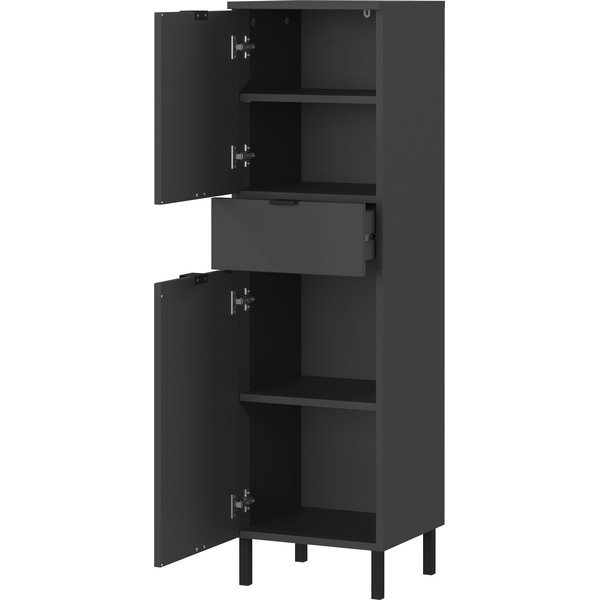 Antracitno sivi visok kupaonski ormarić 34x120 cm Arcena – Germania-image-3