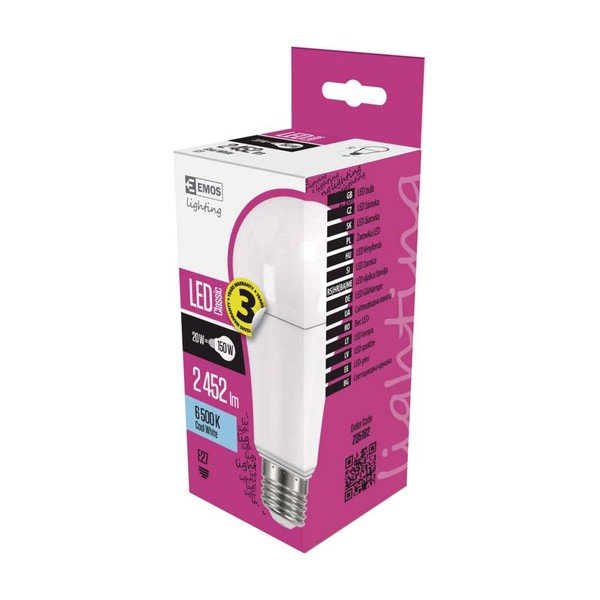 LED žarulja EMOS Classic A67 Cold White, 20W E27-image-1