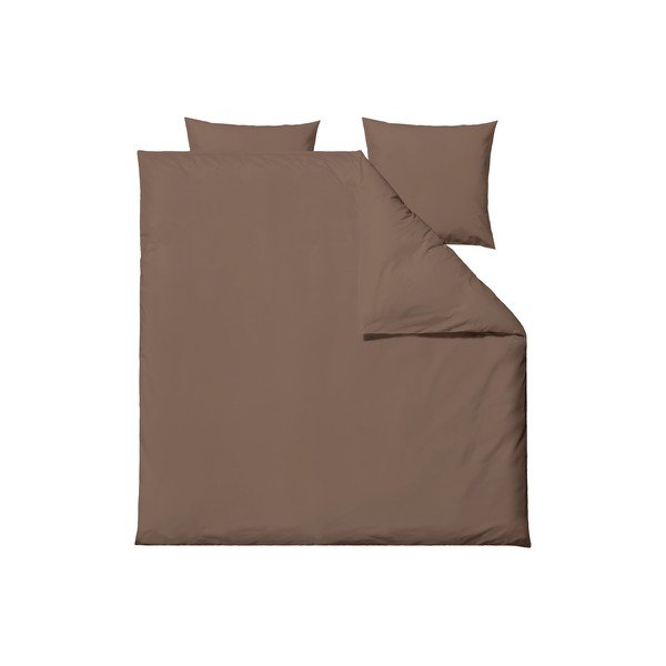 Smeđa posteljina za bračni krevet/za produženi krevet od pamučnog perkala 200x220 cm Crisp – Södahl-image-4