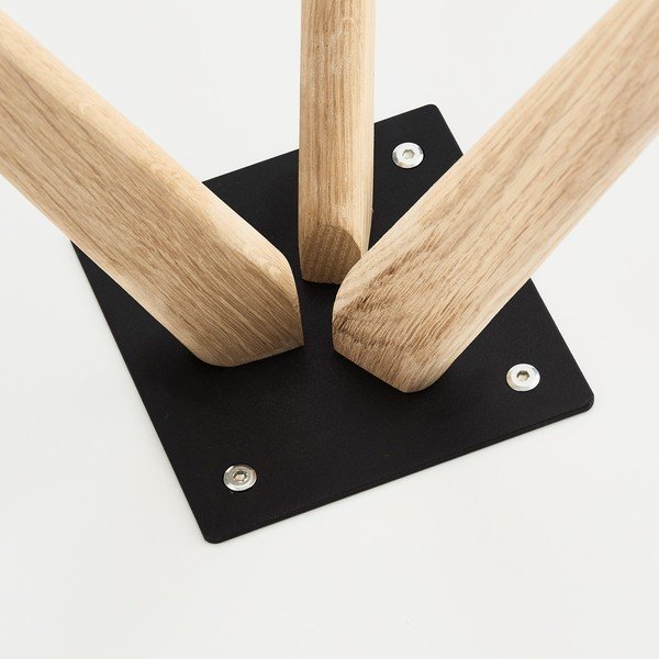 Bijela stolić za kavu sa nogama od hrastovog drveta Furnhouse Life, ø 40 cm-image-1