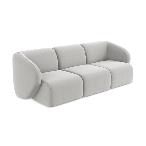 Svijetlo siva baršunasti sofa 244 cm Lani – Makamii-image-2