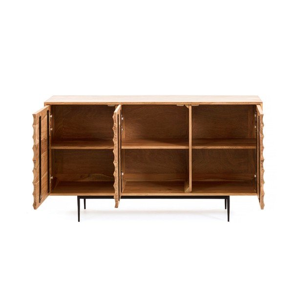 Svijetlosmeđa komoda od bagremovog drveta Kave Home Delsie, 147 x 81 cm-image-4