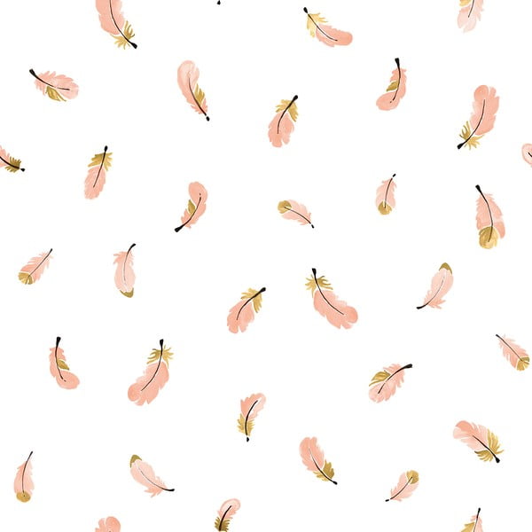 Dječja tapeta 10 m x 50 cm Gold Feathers – Lilipinso