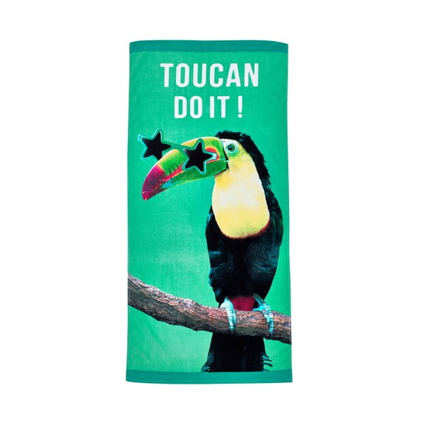 Zeleni pamučan ručnik za plažu 76x160 cm Toucan Do It – Catherine Lansfield
