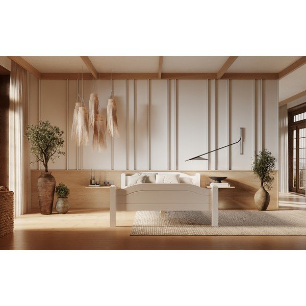 Bijeli krevet od masivnog bora 90x200 cm Liva – Olivia Living-image-3