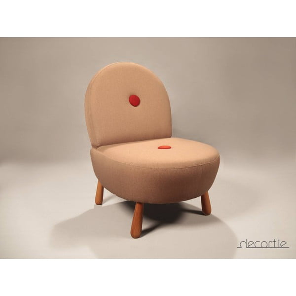 Fotelja Dodue Berjer, krem / crvena