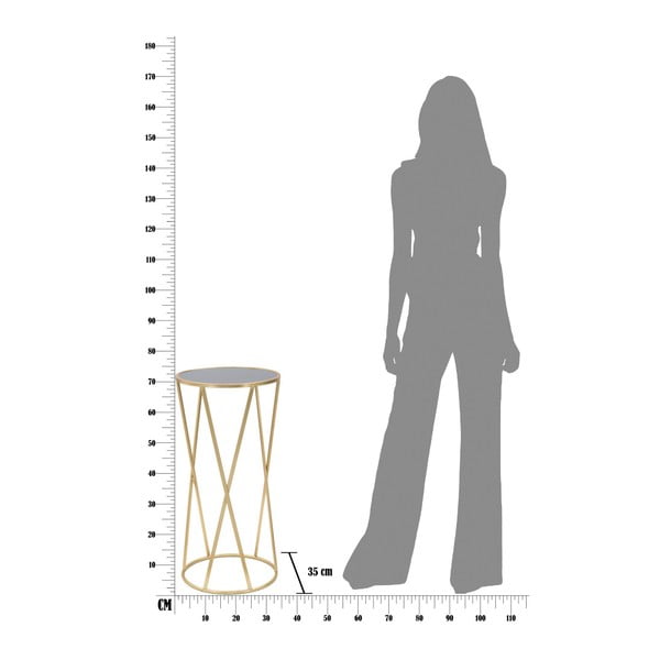 Pomoćni stolić u crno-zlatnoj boji Mauro Ferretti Glam Simple, visina 75 cm-image-1