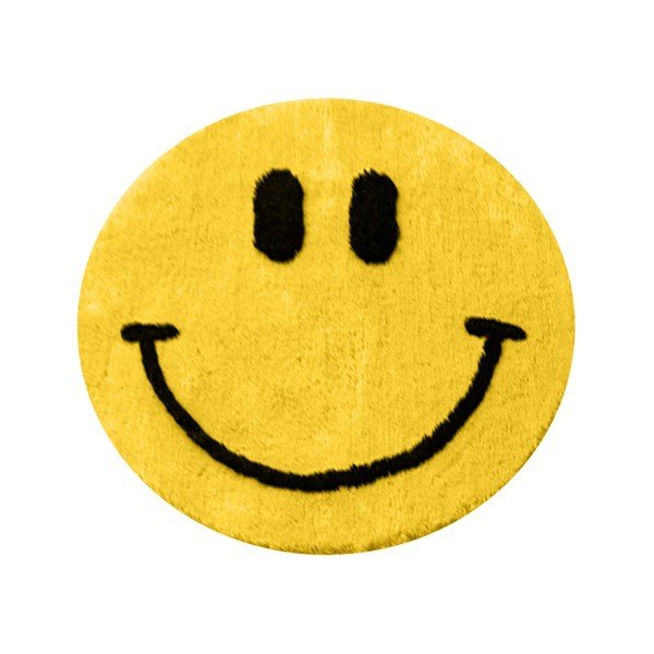 Žuta  kupaonska prostirka ø 90 cm Yellow Smile – Foutastic