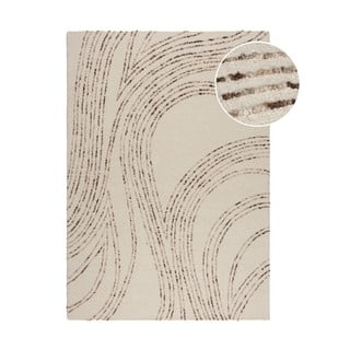 Smeđi/krem vunen tepih 80x150 cm Abstract Swirl – Flair Rugs
