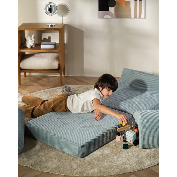 Mentol zelena dječja fotelja od samta Flipster – Wigiwama-image-4