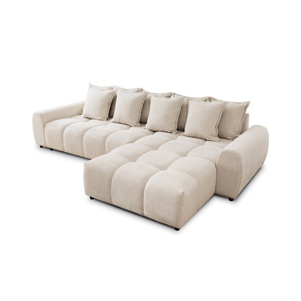 Bež kutna garnitura (s desnim kutom/s ležaljkom) Albane  – Ropez-image-2