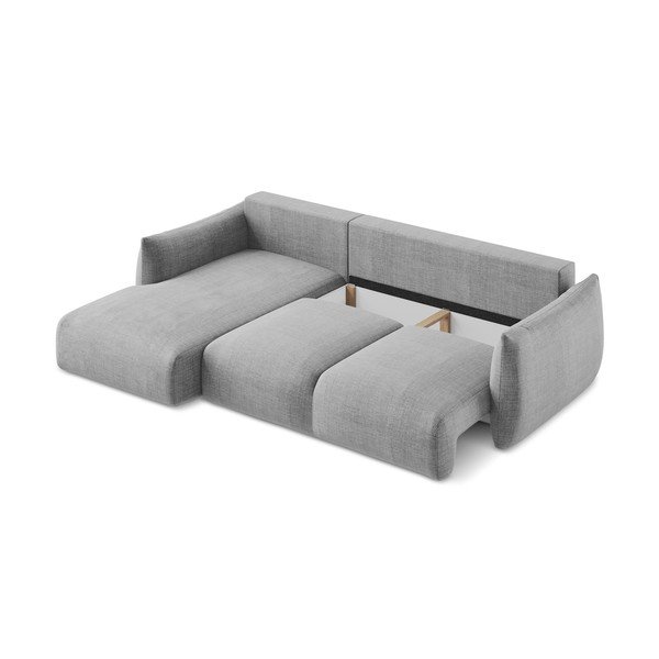 Svijetlo siva sklopiva kutna garnitura (s lijevim kutom/s ležaljkom) Leila – Makamii-image-4