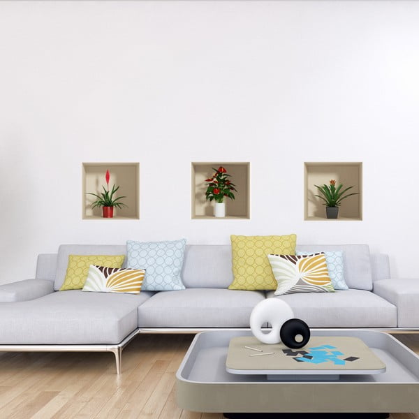 Set od 3 naljepnice s 3D efektom Ambiance Flower-image-1