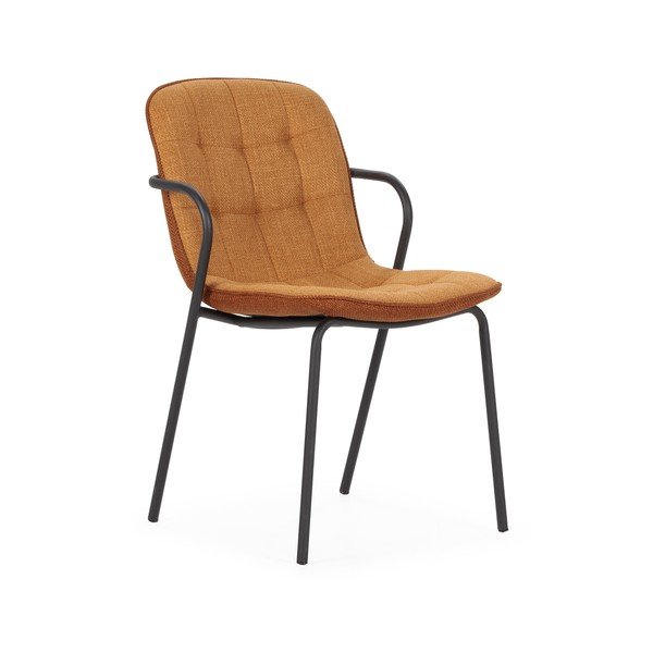 Podstavljena blagovaonska stolica s naslonima za ruke boja terakote Angie – Marckeric