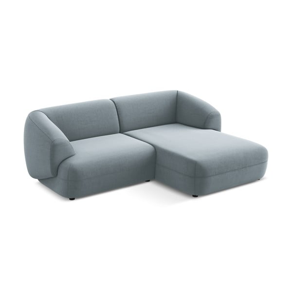 Svijetlo plava baršunasti kutna garnitura (s desnim kutom) Moana – Makamii-image-2