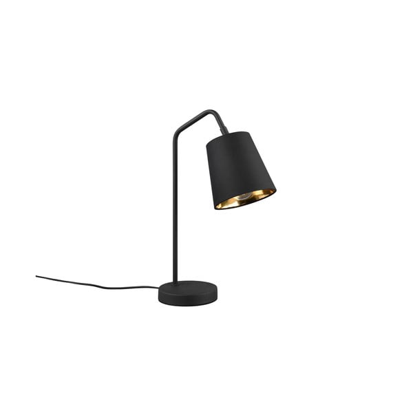 Crna stolna lampa s tekstilnim sjenilom (visina 45 cm) Buddy – Trio