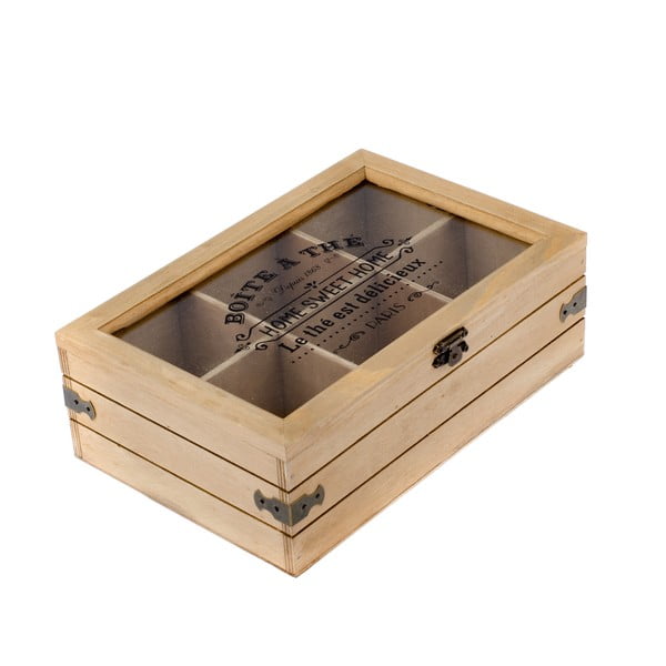 Drvena kutija za čaj sa 6 pretinaca Dakls Mia, 24 x 16 cm