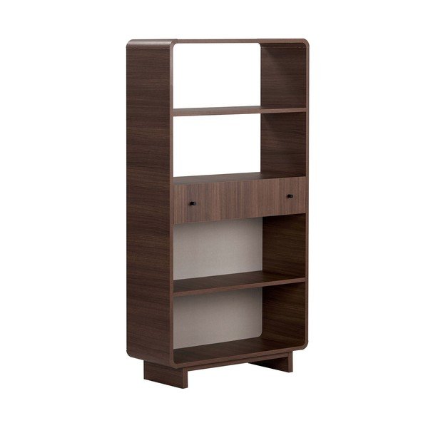 Biblioteka u dekoru oraha u tamnoj prirodnoj boji 78x153x34 cm Senza – Nordure