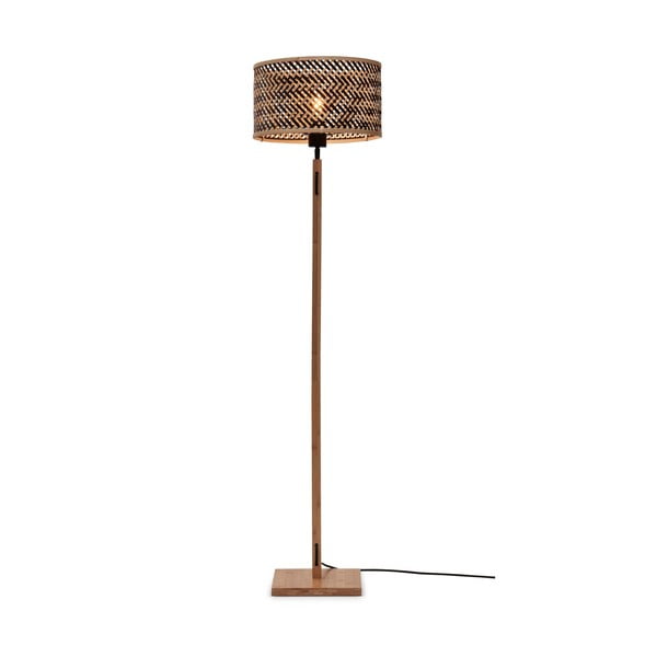 Crna/u prirodnoj boji stojeća svjetiljka s bambusovim sjenilom (visina 128 cm) Java – Good&Mojo