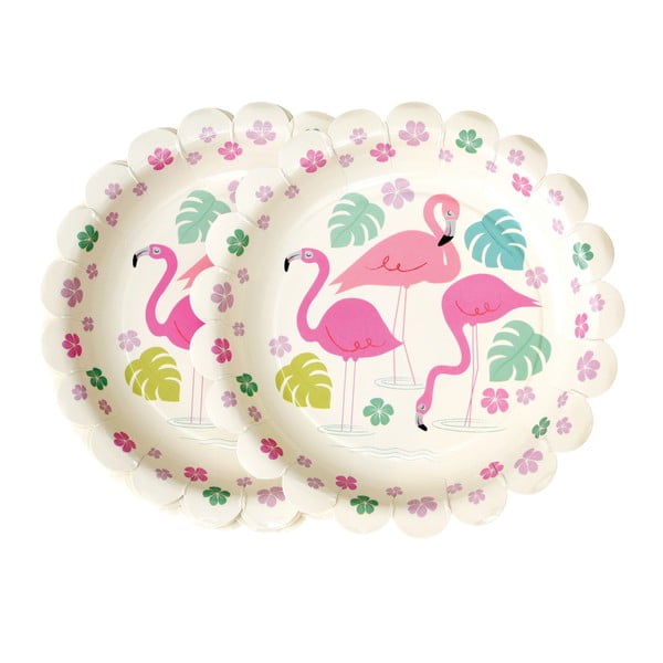 Set od 8 papirnih tanjure Rex London Flamingo Bay, ⌀ 17,5 cm