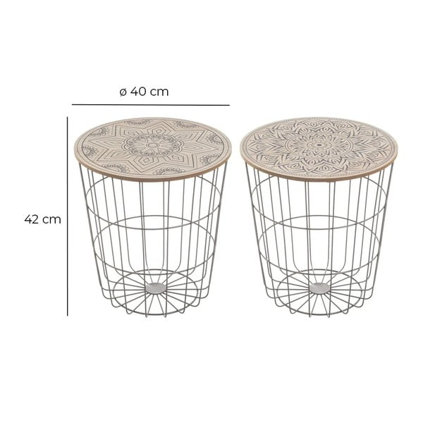 Okrugli pomoćni stolići u setu 2 kom ø 40 cm – Casa Selección-image-4