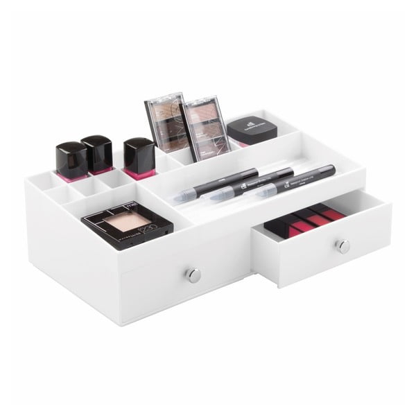 Bijeli organizator s 2 ladice InterDesign Cosmetic