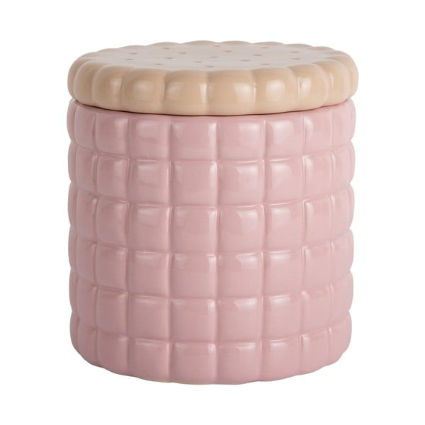 Svijetlo ružičasta dekorativna keramička kutija za pohranu ø 14x15 cm Biscuit Box – PT LIVING