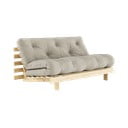 Sivo-bež lanena sklopiva sofa 160 cm Roots – Karup Design