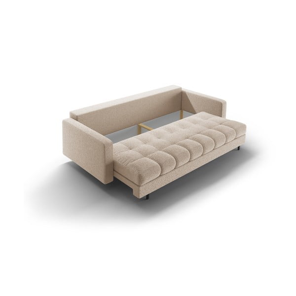 Bež sklopiva/s prostorom za odlaganje sofa od bouclé tkanine 222 cm Bali – Cosmopolitan Design-image-4
