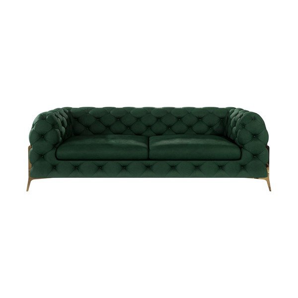 Tamno zelena baršunasti sofa 225 cm Chelsea Bis – Ropez