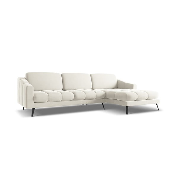 Krem baršunasti kutna garnitura (s desnim kutom) Nalu – Makamii-image-4