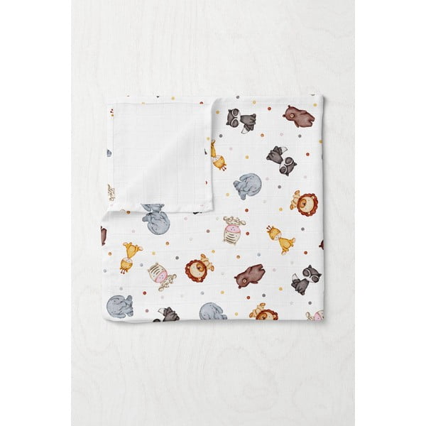 Bijela deka za bebe od muslina 75x100 cm Zoo – Mijolnir-image-1
