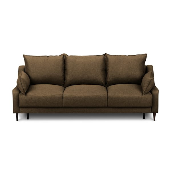 Smeđi kauč na razvlačenje s prostorom za odlaganje Mazzini Sofas Ancolie, 215 cm