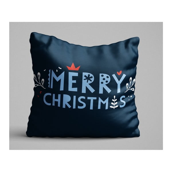 Plavi jastuk Merry Christmas, 45 x 45 cm