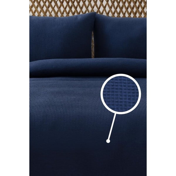 Tamno plavi prekrivač 200x220 cm Waffle – Mijolnir-image-1